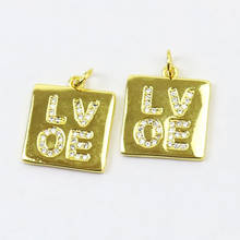 10 Pcs Tiny jewelry pendant  Love Charms  Square jewelry Pendant Gift fashion Jewelry pendant Gift 7402 2024 - buy cheap