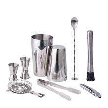 Stainless Steel Cocktail Shaker Mixer Drink Bartender Browser Kit Bars Set Tools with Wine Rack Stand 2024 - buy cheap
