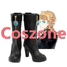 JoJo's Bizarre Adventure Giorno Giovanna Black Cosplay Shoes Boots Halloween Carnival Cosplay Costume Accessories 2024 - buy cheap