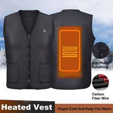 Зимний тепловой электрический нагревательный жилет для тела с подогревом USB куртка Электрический жилет для походов и охоты Зимний Лыжный жилет 2024 - купить недорого