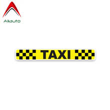 Aliauto personalidade moda carro janela adesivo amarelo quadriculado táxi automóvel-estilo pvc antiuv decalques acessórios, 20cm * 2cm 2024 - compre barato