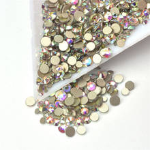 AB-diamantes de imitación para decoración de uñas, Cristal AB, parte posterior plana, tamaño mixto, pegamento de diamantes de imitación 2024 - compra barato