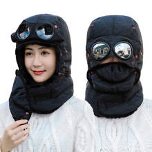 Doitbest-sombreros de bombardero de felpa con orejeras para hombre y mujer, Trapper ruso Ushanka, gafas de piloto, de piel sintética, gorros de nieve 2024 - compra barato