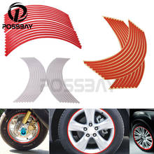 Faixa de aro de roda reflexiva para motocicleta, fita adesiva e estilização de decalque para automóveis, vermelho/laranja/branco, 17 "-19" 2024 - compre barato