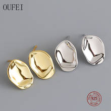 OUFEI 925 Sterling Silver Flat Stud Earrings Temperament Korea Earrings For Women Fashion Lovely Small Earrings Luxury Jewelry 2024 - buy cheap