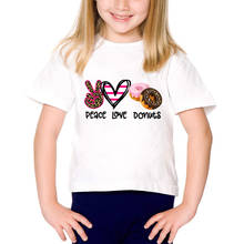 Children T Shirt Funny Peace Love Donuts Tshirt Fashion Ulzzang Short Sleeve Kids Baby Girls Harajuku T-shirt Oversized Unisex 2024 - buy cheap