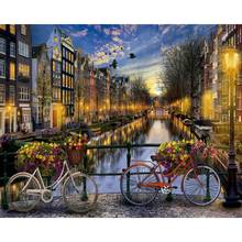 Картина по номерам «Амстердам», пейзаж, городская рамка, холст для взрослых, наборы «сделай сам», для рисования, Раскраска по номерам, художественное оформление 2024 - купить недорого