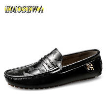 EMOSEWA-mocasines suaves de piel auténtica para hombre, zapatos planos de alta calidad, cómodos, para conducir, talla grande 37-49 2024 - compra barato