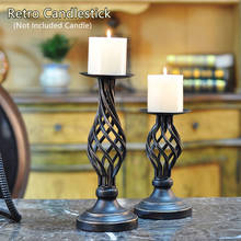 Suporte de vela vintage oco-para fora castiçal mesa decoração de mesa romântico suporte de luz de velas 2024 - compre barato