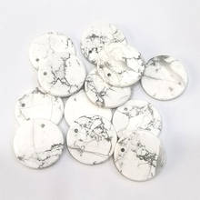 30Pcs/Lot 20mm White Beads Fashion Flatback Stone Beads Pendant For DIY Bracelets Necklaces Jewelry Accessories Making 2024 - buy cheap
