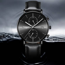 Guanqin masculino relógios presente topo marca de luxo à prova dwaterproof água esporte relógio cronógrafo couro genuíno quartzo relógios relogio masculino 2024 - compre barato