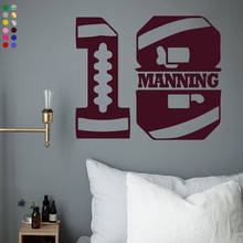 Pegatinas de vinilo personalizadas para decoración del hogar, pegatinas de pared con nombre y número de equipo de estrellas para habitación de niños, dormitorio infantil 2024 - compra barato