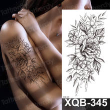 Tatuaje sexy para mujer, tatuajes temporales impermeables, boceto de flores, rosa, peonía, Tigre, gato, pegatina de tatuaje, calcomanía negra para manga de brazo y pierna 2024 - compra barato