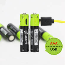 ZNTER 2 pçs/lote AAA 1.5V 400mah li-bateria de polímero de li-ion bateria de lítio recarregável USB com a linha de carregamento USB 2024 - compre barato
