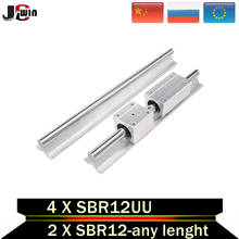 free shipping！2pcs 12mm linear guide Rail SBR12-any lenght Support Slide Rail + 4pcs SBR12UU Linear Bearing Block 2024 - buy cheap