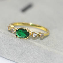 Zhuyang anel de dedo para mulheres, anéis românticos delicados de cristal verde e dourado cz, joia da moda para casamento e noivado r8 56 2024 - compre barato
