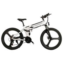 Samebike-bicicleta eléctrica inteligente LO26, ciclomotor plegable con motor de 350W, batería de iones de litio de 10Ah, enchufe europeo de aleación de aluminio de 48V 2024 - compra barato