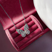 Luxury Female White Crystal Pendant Necklace Charm Silver Color Chain Necklaces For Women Cute Bridal Butterfly Wedding Necklace 2024 - buy cheap