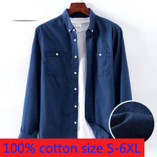 New Arrival Fashion Large 100% Cotton Men Long Sleeve Spring Plaid Double Bags Casual Shirts Plus Size S M LXL2XL3XL 4XL 5XL 6XL 2024 - buy cheap