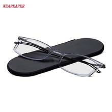 WEARKAPER Slim Reading glasses Men Women With Alumiun Magnetic Case metal pocked presbyopia Eyeglass 1.0-3.5 2024 - buy cheap