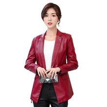 new Spring Autumn New Fashion Motorcycle Leather Jacket Women  Suit buttons Biker Leather Coat Plus Size S-4XL Leather Outerwear 2024 - buy cheap