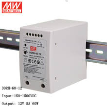 DDRH-60-12-преобразователь Meanwell с DIN-рейкой для DC-DC, 150-1500 В постоянного тока в 12 В постоянного тока, 5 А, 60 Вт, Широкий входной трансформатор питания 2024 - купить недорого