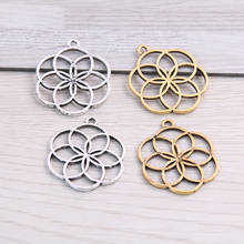 SWEET BELL   20PCS 25*30mm Metal Alloy Two Color Flower Charms Pendants for Jewelry Making DIY Handmade Craft 2024 - buy cheap