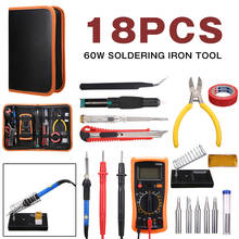 60W Soldering Iron Tool Kit Tin Wire Tube Multimeter 220V Electric Soldering Iron Pen Tweezers Desoldeirng Pump For Iron Welding 2024 - buy cheap