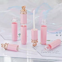 1pcs 6ml Pink Empty Lip Gloss Tubes Gold Heart Shape Top Travel Use Lipstick Cosmetic r Refillable Packaging Container 2024 - buy cheap