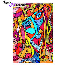 Ever Moment-pintura de diamante hecha a mano de mujer abstracta, decoración de taladro cuadrado completo para el hogar, bordado de diamantes ASF2040 2024 - compra barato