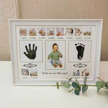 Детская фоторамка с отпечатком руки и чернилами для украшения новорожденных, подарок для детей, сувениры 19QF 2024 - купить недорого