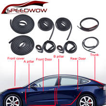 SPEEDWOW 10PCS/Set Door Seal Kit Soundproof Rubber Weather Draft Seal Strip Wind Noise Reduction Seal Kits For Tesla Model 3 2024 - buy cheap