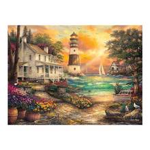 5D new full diamond lighthouse landscape mosaic diamond painting embroidery decoration home decoration 2024 - buy cheap