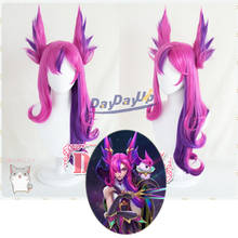 LOL Star Guardian Xayah The Rebel Pink Purple Cosplay Role Play Synthetic Hair Carnival Halloween Party + Free Wig Cap 2024 - buy cheap