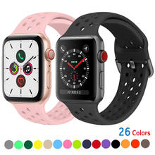 Ремешок для Apple Watch band 38мм 42мм iWatch 4 band 44мм 40мм Спортивный браслет с силиконовым поясом для Apple Watch Series 5 4 3 2 1 Ремешок 2024 - купить недорого