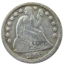 США свободы сидя Dime 1846 P/S посеребренные копии монет 2024 - купить недорого