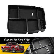 Caja de almacenamiento para el reposabrazos del coche, bandeja organizadora con compartimento central para Ford F150, F-150, 2018, 2017, 2016, 2015, accesorios interiores 2024 - compra barato