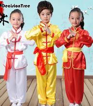 2021 crianças miúdo chinês tradicional wushu tai chi uniforme kungfu trajes conjuntos de artes marciais terno desempenho para crianças 2024 - compre barato