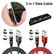 Cable magnético giratorio 360 de 1m, Cable de carga rápida tipo C, cargador magnético de datos, Micro USB, Cable de teléfono móvil para iPhone y Samsung 2024 - compra barato