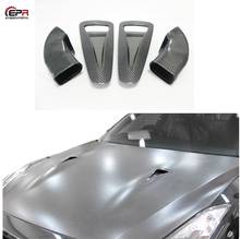 Car-Bodykits For Nissan R35 GTR Carbon Fiber Hood Vent Pair With Air Tunnel Glossy Finish Bonnet Cover Air Intake Duct Set Part 2024 - buy cheap