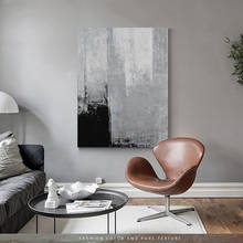 Hand Painted Abstract Painting Minimalist Art Landscape Painting Gray Wall Art Black Art on Canvas Modern Art Room Wall Decor 2024 - buy cheap