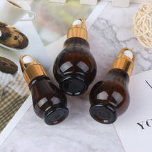 Botella cuentagotas de vidrio ámbar para Perfume, contenedor vacío de viaje, rellenable, marrón, 10/20/30ml, 1 ud. 2024 - compra barato