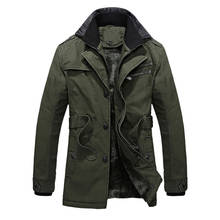 Зимняя мужская куртка-Тренч, модная теплая верхняя одежда, парки, утепленная флисовая военная куртка, трендовая ветровка, пальто европейского размера 2024 - купить недорого