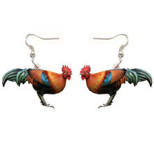 Cock Rooster Chicken Acrylic Earrings Fashion Women Ladies Girl Gift Jewelry Dangle Pendant Big Drop Fly Wing Earring Lady Party 2024 - buy cheap