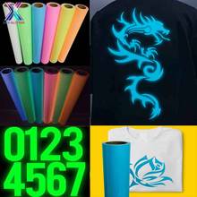 XFX-Vinilo luminoso de transferencia de calor que brilla en la oscuridad, camiseta noctilucente de 25cm x 150cm, envío gratis, 1 hoja 2024 - compra barato