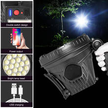 Lanterna led multifuncional de segurança com exibição elétrica, 3 modos, recarregável por usb, lanterna portátil, luzes de aviso de segurança para ambientes externos 2024 - compre barato