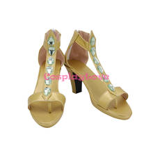 CosplayLove ALADDIN Принцесса Жасмин Золотая обувь для косплея длинные сапоги кожаные на заказ 2024 - купить недорого
