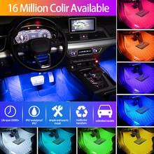 48 Led Car Foot Lamp Ambient Light RGB Usb App Wireless Remote Music Control Automotive Interior Decorative Atmosphere Lights 2024 - buy cheap