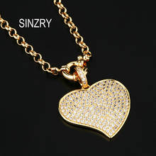 Sinzry colares vintage com pingentes em formato de coração, zircônia cúbica, acessório de joias femininas exclusivo 2024 - compre barato