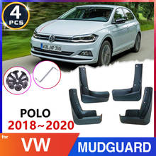 Para-lamas para pneu de carro, para volkswagen vw polo mk6 aw 2018 2019 2020, proteção contra respingo, adesivos 2024 - compre barato
